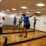 support structure for indoor slackline