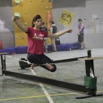 structure de support pour slackline intérieure